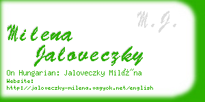milena jaloveczky business card